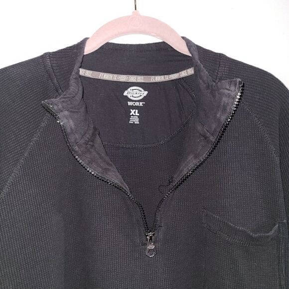 Dickies Black Work Quarter zip Long Sleeve Shirt Size Xl - Picture 3 of 9